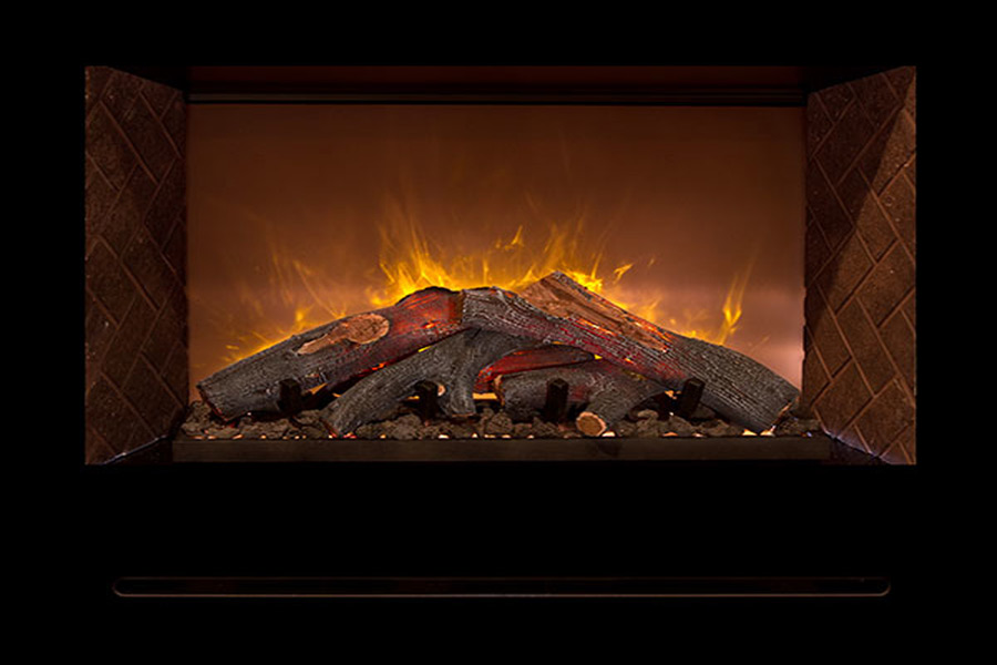 Realistic Electric Fireplace Modern, Does An Electric Fireplace Have A Real Flame